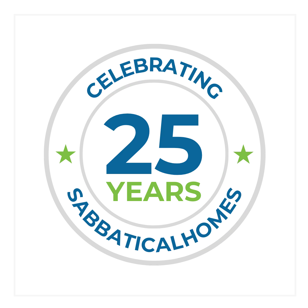 SabbaticalHomes 25th Anniversary Logo.