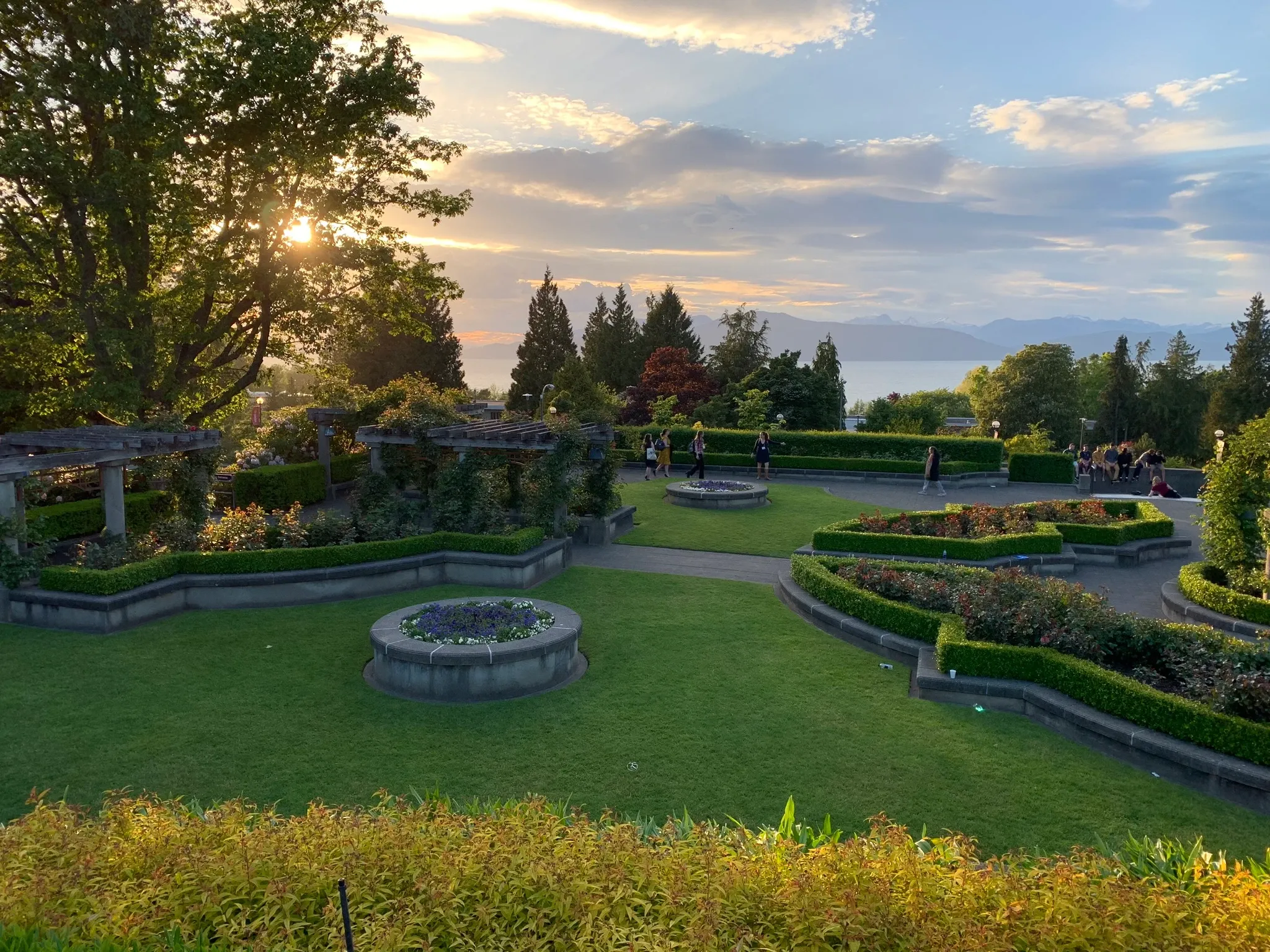 Photo of a sunset and sky looking out over a beautiful landscape view from the University of British Columbia, Vancouver campus.